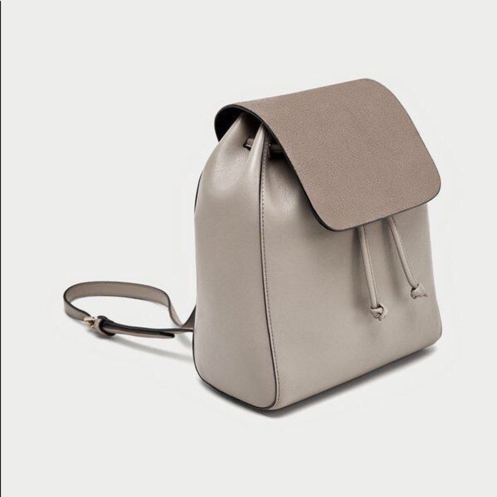 Zara chain link suede backpack
